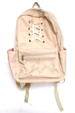 画像1: axes femme POETIQUE / レースアップ刺繍リュック  生成り Y-26-04-27-063-AX-BG-SZ-ZY (1)