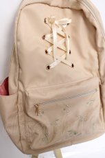 画像3: axes femme POETIQUE / レースアップ刺繍リュック  生成り Y-26-04-27-063-AX-BG-SZ-ZY (3)