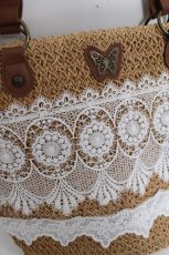 画像4: axes femme / 雑材×レーストートバッグ  茶 Y-26-04-27-064-AX-BG-SZ-ZY (4)