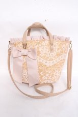 画像1: axes femme / リボンチャーム付きかごバッグ  淡ピンク Y-26-04-27-065-AX-BG-SZ-ZY (1)