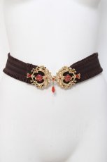 画像2: axes femme / しずく付クラシカルゴムベルト  ゴールド×レッド Y-26-04-27-067-AX-ZA-SZ-ZY (2)