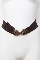 画像2: axes femme / 装飾ゴムベルト  茶 Y-26-04-27-068-AX-ZA-SZ-ZY (2)