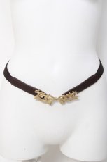 画像2: axes femme POETIQUE / リトルリボンゴムベルト  茶 Y-26-04-27-069-AX-ZA-SZ-ZY (2)