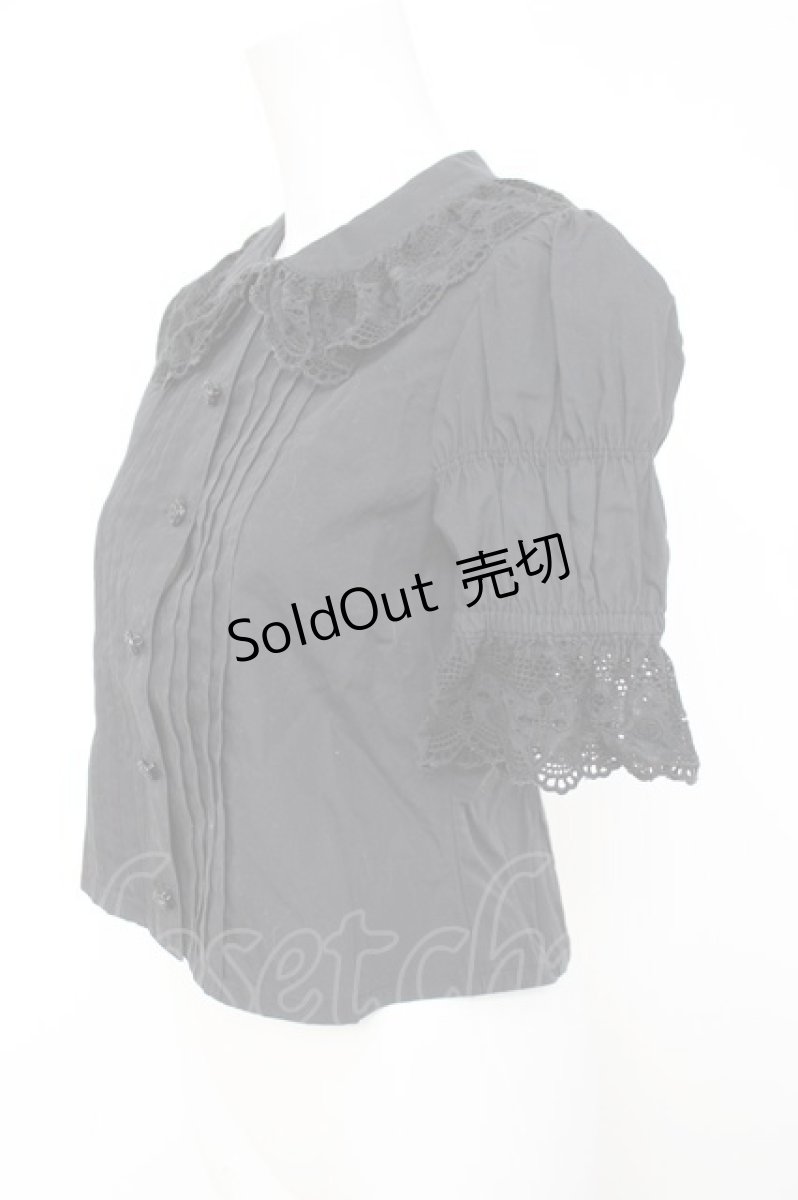 画像2: Moi-meme-Moitie / オリジナルレースブラウス 9 ブラック Y-26-04-27-077-MO-BL-SZ-ZY (2)
