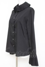 画像2: Moi-meme-Moitie / プリーツ立標ブラウス M ブラック Y-26-04-27-078-MO-BL-SZ-ZY (2)