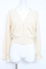 画像1: axes femme / バックレースカーディガン  生成り Y-26-04-27-080-AX-TO-SZ-ZY (1)