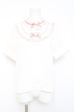 画像1: LIZ LISA / メッセージ刺繍リボンブラウス 0 ホワイト Y-26-04-27-083-LO-BL-SZ-ZY (1)