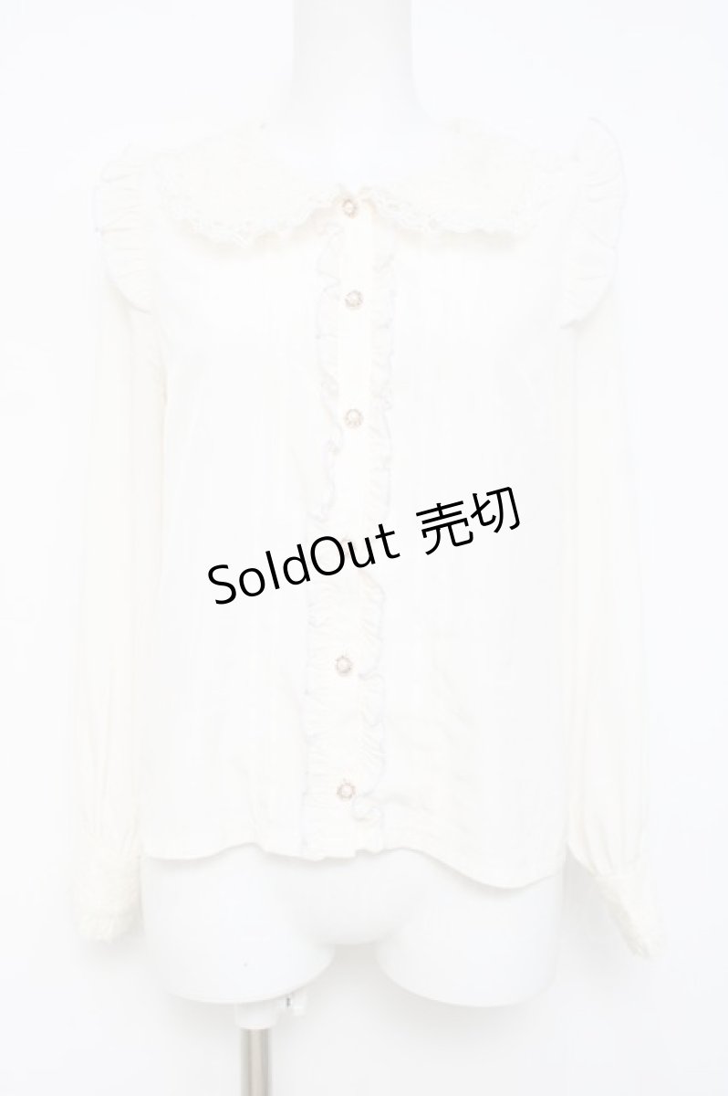 画像1: LIZ LISA / レース重ねフリルリボンブラウス 0 白 Y-26-04-27-084-LO-BL-SZ-ZY (1)