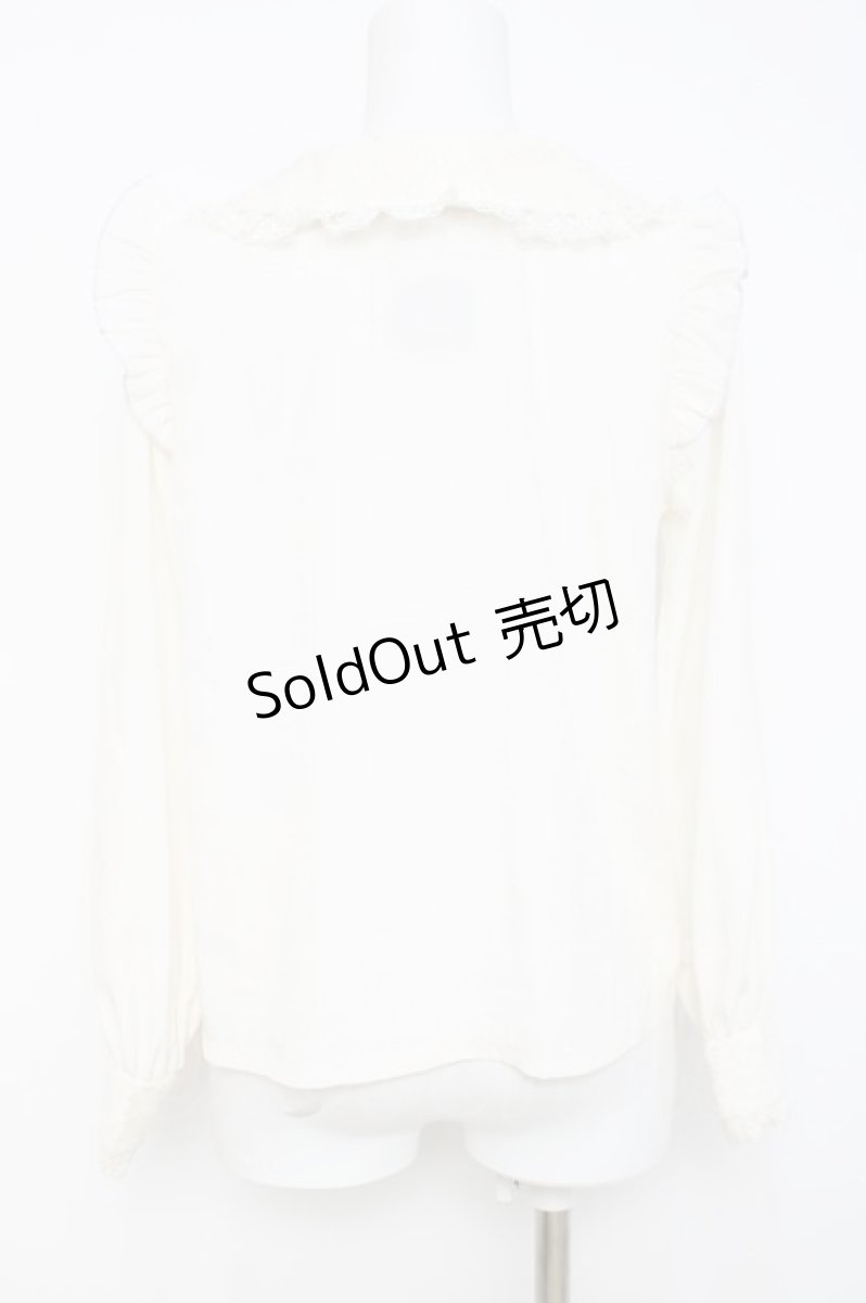 画像2: LIZ LISA / レース重ねフリルリボンブラウス 0 白 Y-26-04-27-084-LO-BL-SZ-ZY (2)