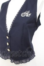 画像3: axes femme POETIQUE / 懐中時計刺繍ベスト M 紺 Y-26-04-27-085-AX-TO-SZ-ZY (3)