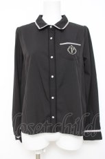 画像1: axes femme POETIQUE / リボン付エンブレム刺繍BL  黒 Y-26-04-27-089-AX-BL-SZ-ZY (1)