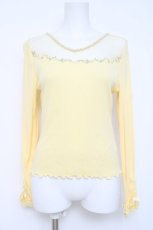 画像1: axes femme / 花刺繍レースカットソー  イエロー Y-26-04-27-090-AX-TO-SZ-ZY (1)