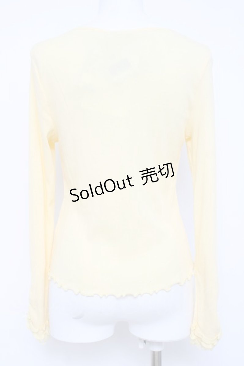 画像2: axes femme / 花刺繍レースカットソー  イエロー Y-26-04-27-090-AX-TO-SZ-ZY (2)