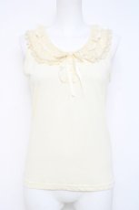 画像1: axes femme / パールトリミング襟付きタンク  生成り Y-26-04-27-094-AX-TO-SZ-ZY (1)