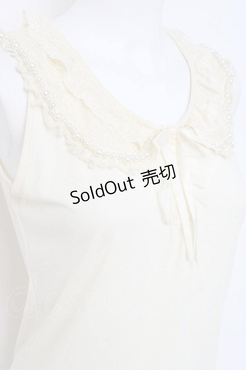 画像3: axes femme / パールトリミング襟付きタンク  生成り Y-26-04-27-094-AX-TO-SZ-ZY (3)