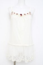 画像1: axes femme / ローズガーデンロングキャミ M 生成り Y-26-04-27-098-AX-TO-SZ-ZY (1)