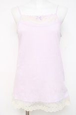 画像1: Franche Lippee / バラ刺繍レースキャミソール M ラベンダー Y-26-04-27-103-LO-TO-SZ-ZY (1)