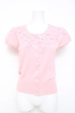 画像1: Emily Temple cute / フラワーモチーフ半袖カーディガン M ピンク Y-26-04-27-107-ET-TO-SZ-ZY (1)