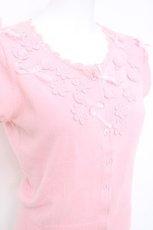 画像3: Emily Temple cute / フラワーモチーフ半袖カーディガン M ピンク Y-26-04-27-107-ET-TO-SZ-ZY (3)