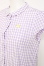 画像3: Franche Lippee / ひよこ刺繍ギンガムチェックブラウス M ラベンダー Y-26-04-27-108-LO-BL-SZ-ZY (3)