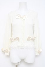 画像1: JESUS DIAMANTE / サテンリボンカーディガン  アイボリー Y-26-04-27-109-JE-TO-SZ-ZY (1)