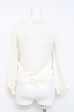 画像2: JESUS DIAMANTE / サテンリボンカーディガン  アイボリー Y-26-04-27-109-JE-TO-SZ-ZY (2)