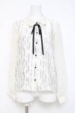 画像1: axes femme POETIQUE / メッセージサテンブラウス  生成り Y-26-04-27-113-AX-BL-SZ-ZY (1)