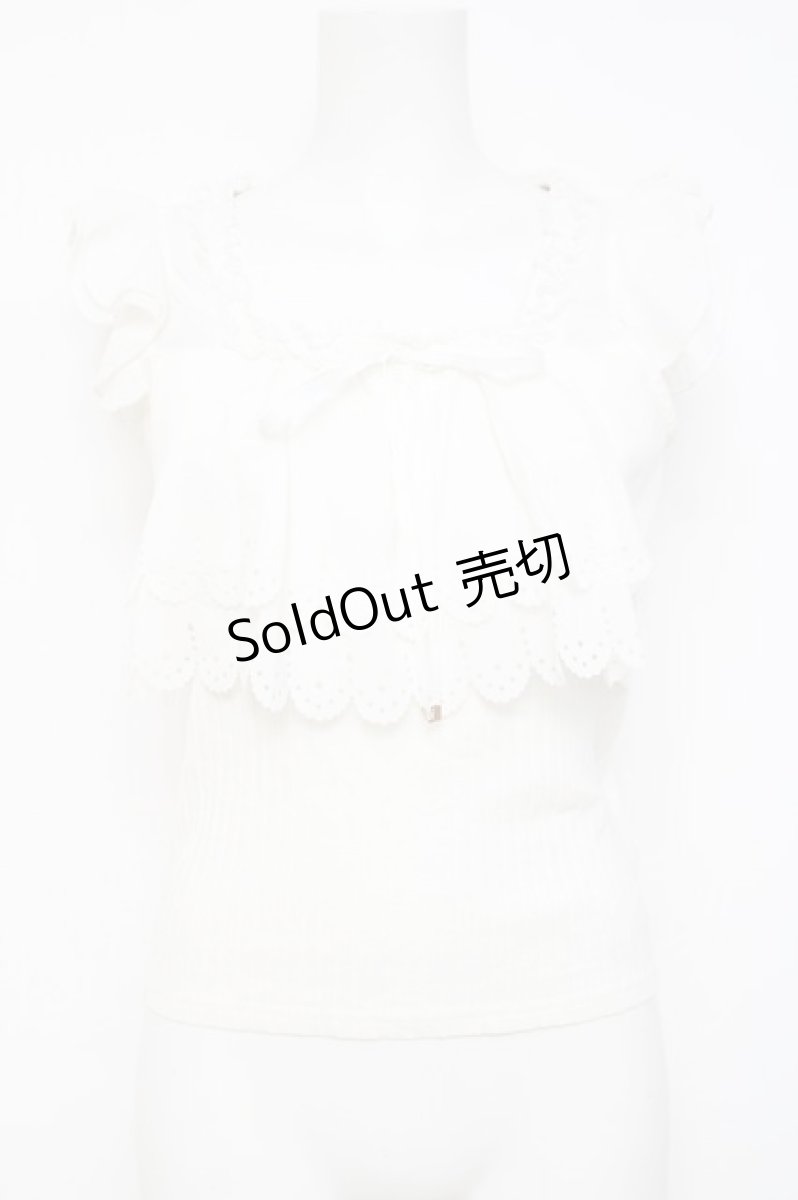 画像1: Secret Honey / シフォン使いタンクトップ  白 Y-26-04-27-117-CA-TO-SZ-ZY (1)