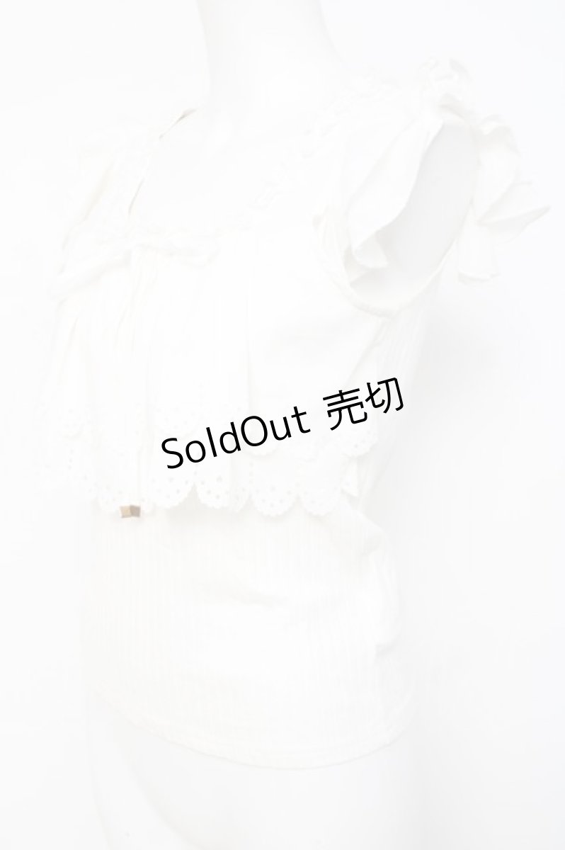 画像2: Secret Honey / シフォン使いタンクトップ  白 Y-26-04-27-117-CA-TO-SZ-ZY (2)