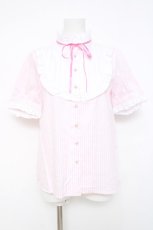 画像1: Nile Perch / ストライプブラウス  ピンク Y-26-04-27-119-LO-BL-SZ-ZY (1)