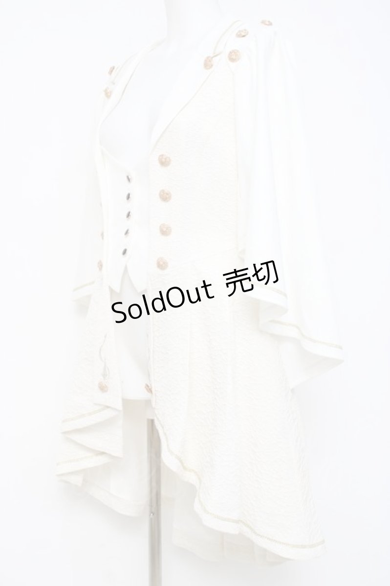 画像2: Silent Mars / 堕月法則 ケープ付きベスト M 白 Y-26-04-27-122-LO-JA-SZ-ZY (2)