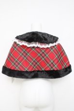 画像2: Doll Paradise / ファー使いタータンチェックケープ S 赤 Y-26-04-27-124-LO-JA-SZ-ZY (2)