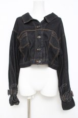 画像1: axes femme POETIQUE / バックレースアップデニムジャケット  黒 Y-26-04-27-126-AX-JA-SZ-ZY (1)