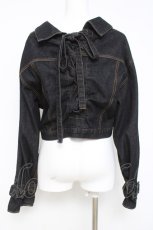 画像2: axes femme POETIQUE / バックレースアップデニムジャケット  黒 Y-26-04-27-126-AX-JA-SZ-ZY (2)