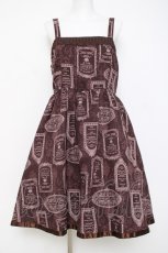 画像1: axes femme / アンティークラベルptワンピース  ワイン Y-26-04-27-129-AX-OP-SZ-ZY (1)