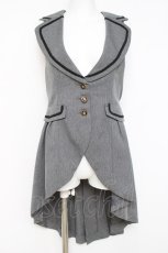 画像1: axes femme POETIQUE / フィッシュテールロングベスト  グレー Y-26-04-27-134-AX-TO-SZ-ZY (1)