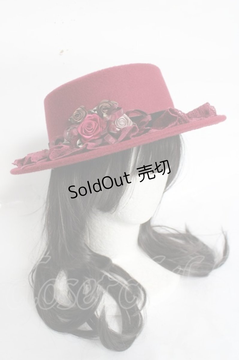 画像1: axes femme / 巻きバラブーケポークパイ  ワイン Y-26-04-27-016-AX-AC-SZ-ZY (1)