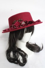 画像1: axes femme / 巻きバラブーケポークパイ  ワイン Y-26-04-27-016-AX-AC-SZ-ZY (1)