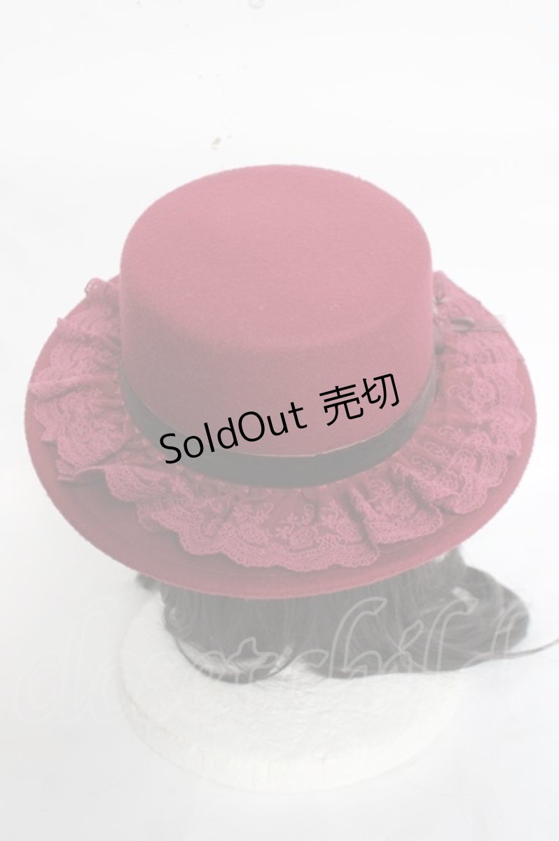 画像2: axes femme / 巻きバラブーケポークパイ  ワイン Y-26-04-27-016-AX-AC-SZ-ZY (2)