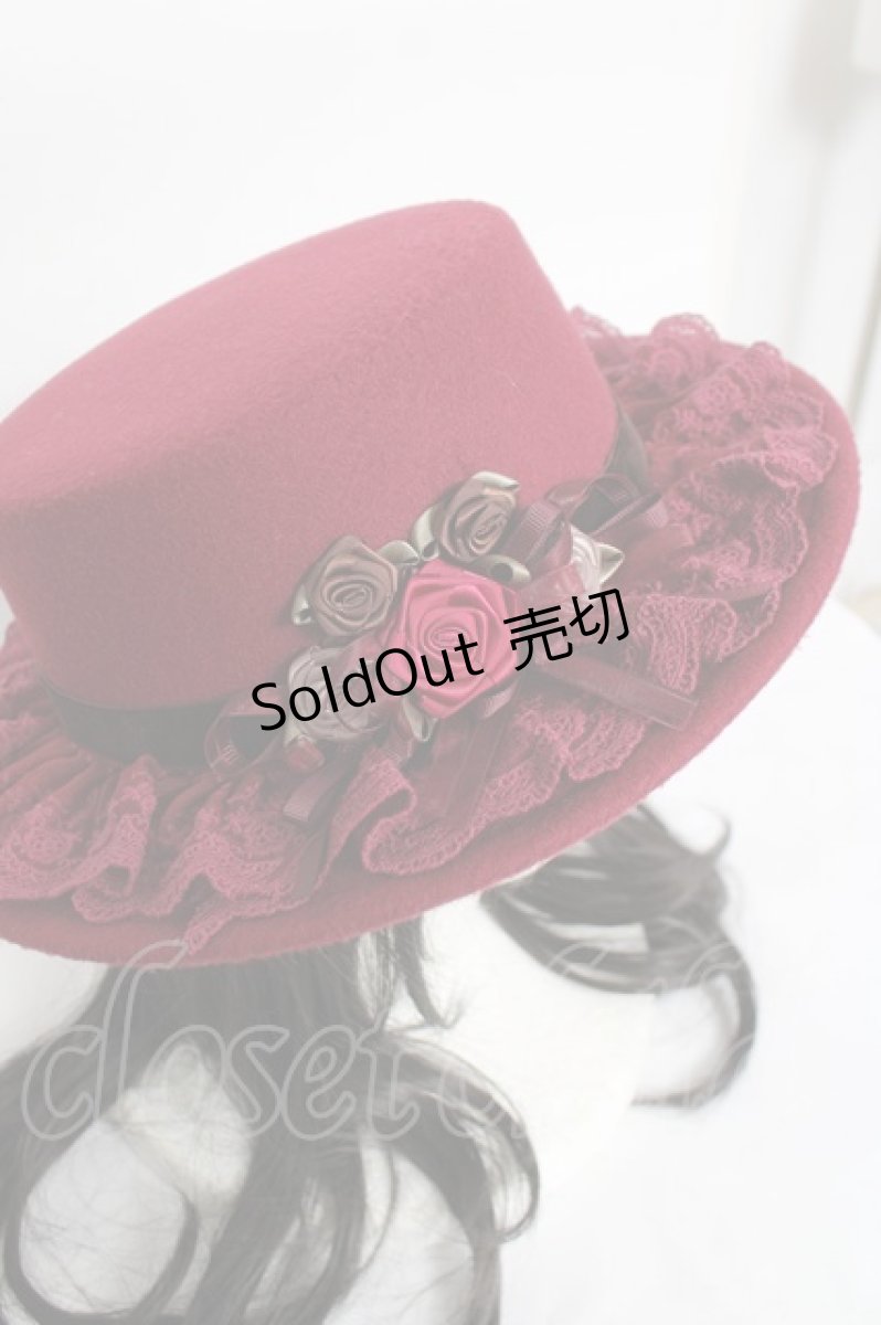 画像4: axes femme / 巻きバラブーケポークパイ  ワイン Y-26-04-27-016-AX-AC-SZ-ZY (4)