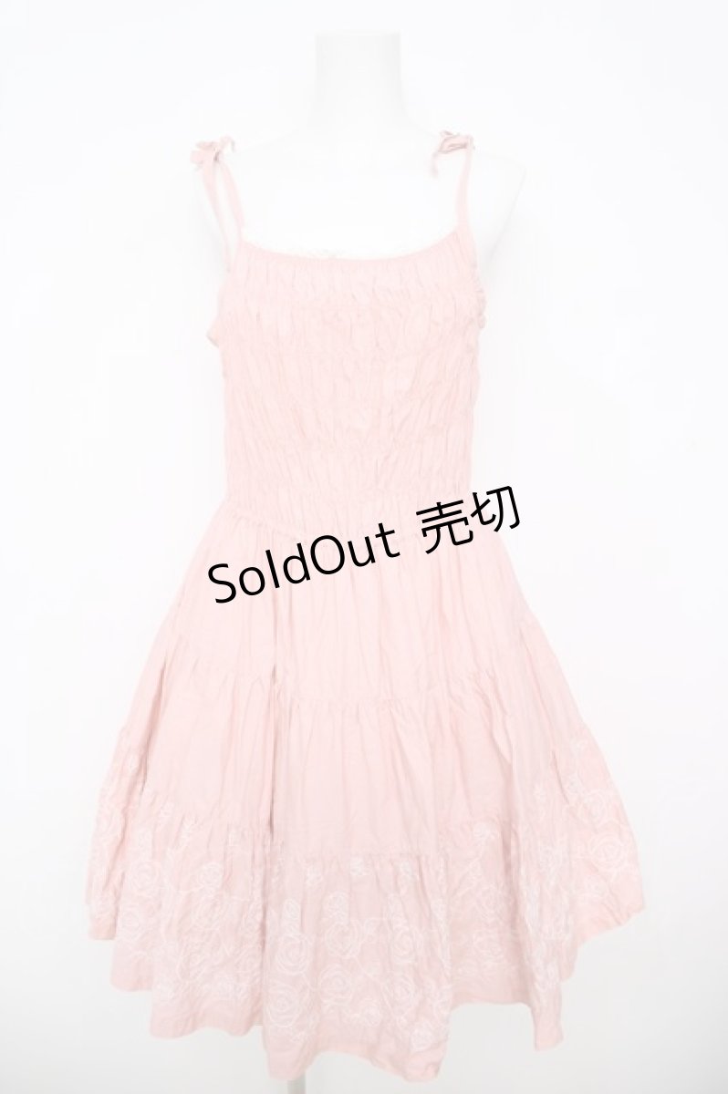 画像1: Emily Temple cute / 裾バラ刺繍キャミワンピース  ピンク Y-26-04-27-155-ET-OP-SZ-ZY (1)