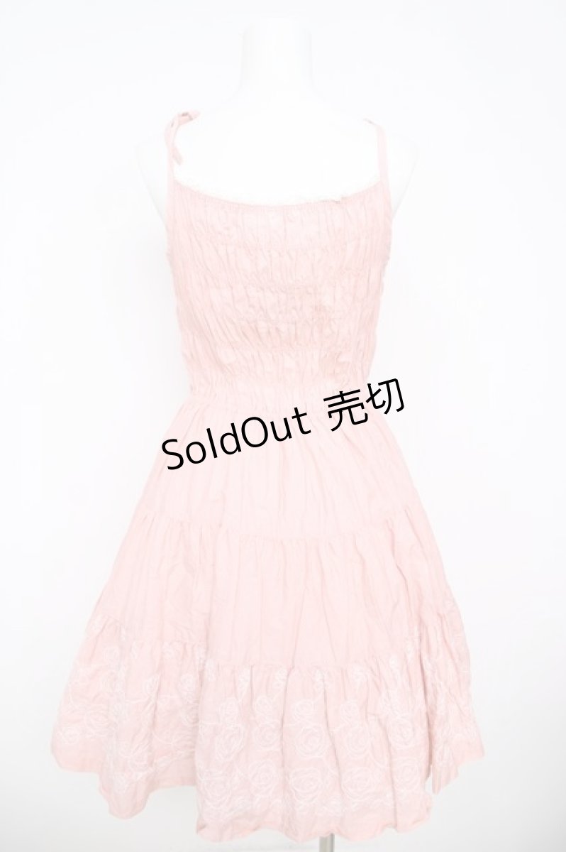 画像2: Emily Temple cute / 裾バラ刺繍キャミワンピース  ピンク Y-26-04-27-155-ET-OP-SZ-ZY (2)