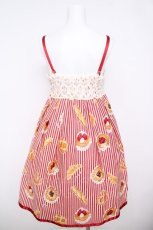 画像2: Emily Temple cute / ストライプ＆パンレースノースリーブワンピース  アカ Y-26-04-27-157-ET-OP-SZ-ZY (2)