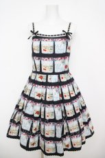 画像1: Emily Temple cute / ジャム瓶ノースリーブワンピース  黒 Y-26-04-27-160-ET-OP-SZ-ZY (1)