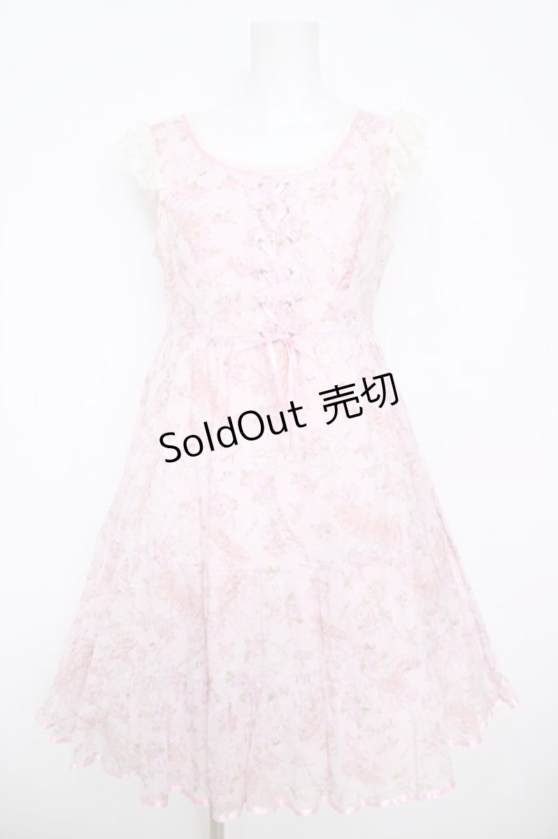 画像1: Emily Temple cute / バレリーナローズノースリーブワンピース  ピンク Y-26-04-27-161-ET-OP-SZ-ZY (1)