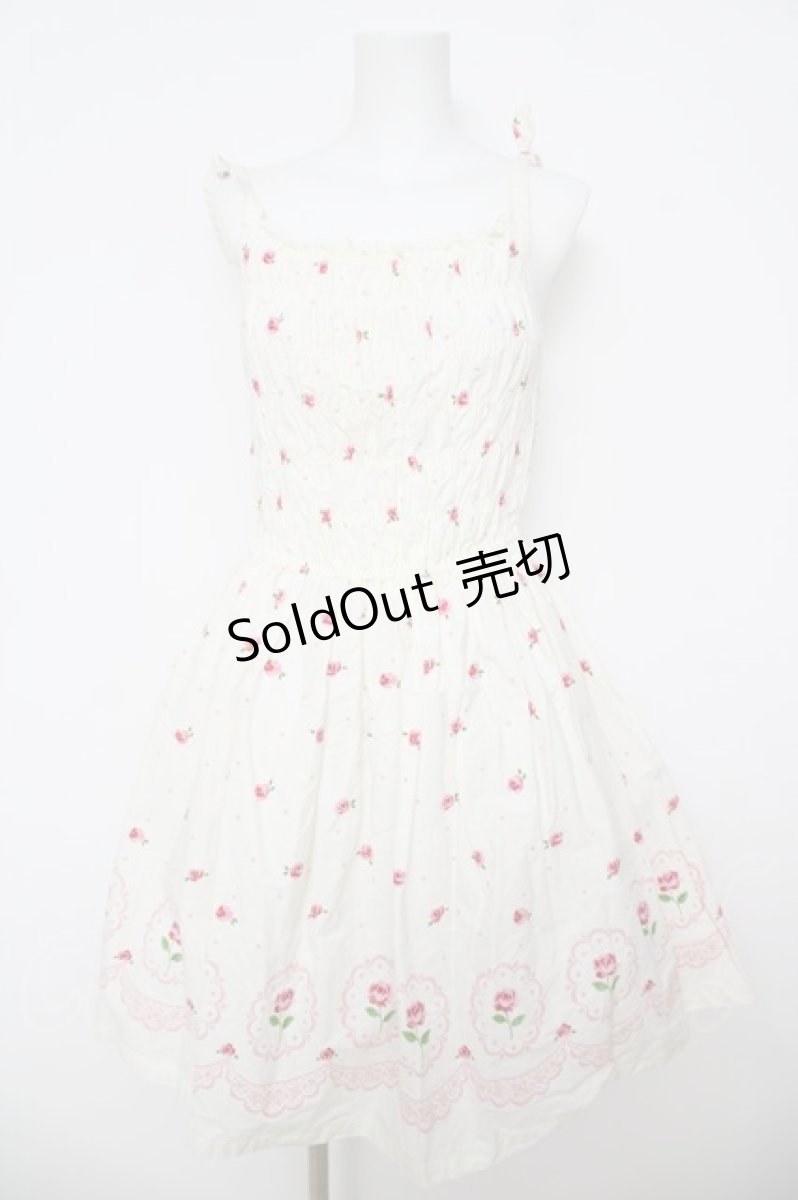 画像1: Emily Temple cute / ローズプリントシャーリングワンピース  アイボリー Y-26-04-27-169-ET-OP-SZ-ZY (1)
