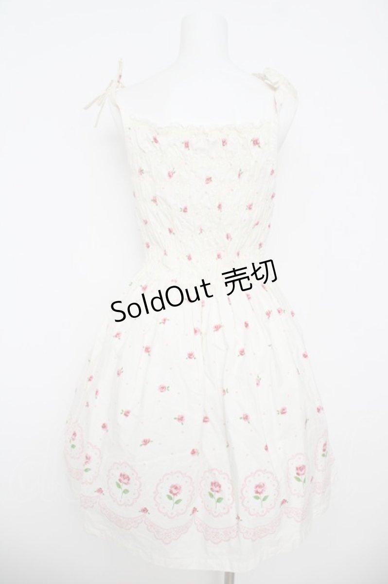 画像2: Emily Temple cute / ローズプリントシャーリングワンピース  アイボリー Y-26-04-27-169-ET-OP-SZ-ZY (2)