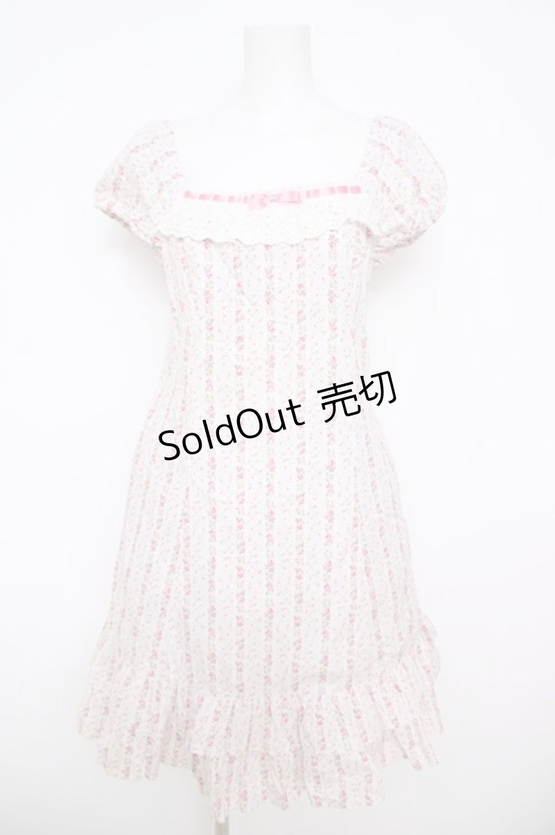 画像1: Emily Temple cute / ローズ×ストライプワンピース  ピンク Y-26-04-27-186-ET-OP-SZ-ZY (1)