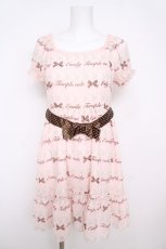 画像1: Emily Temple cute / ジョーゼットロゴ＆クリームワンピース  ピンク Y-26-04-27-190-ET-OP-SZ-ZY (1)