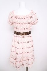 画像2: Emily Temple cute / ジョーゼットロゴ＆クリームワンピース  ピンク Y-26-04-27-190-ET-OP-SZ-ZY (2)